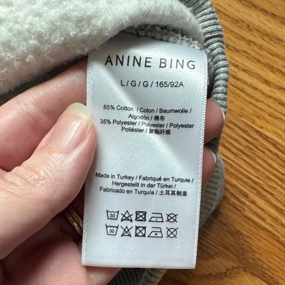 Anine Bing Heather Gray Spencer Sweatshirt - Picture 3 of 4